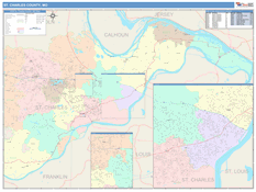 St. Charles County, MO Digital Map Color Cast Style